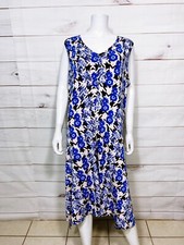 Roaman's Womens Hi Low Dress Size 22W Multicolor Floral Geometric V-Neck