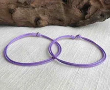 Light Purple 1mm Durablef Cord Adjustable Friendship Bracelet or Anklet Set