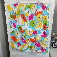 Peter Pan Fabrics 46" X 54" Cotton Bright Tropical Florals Multicolor Vintage