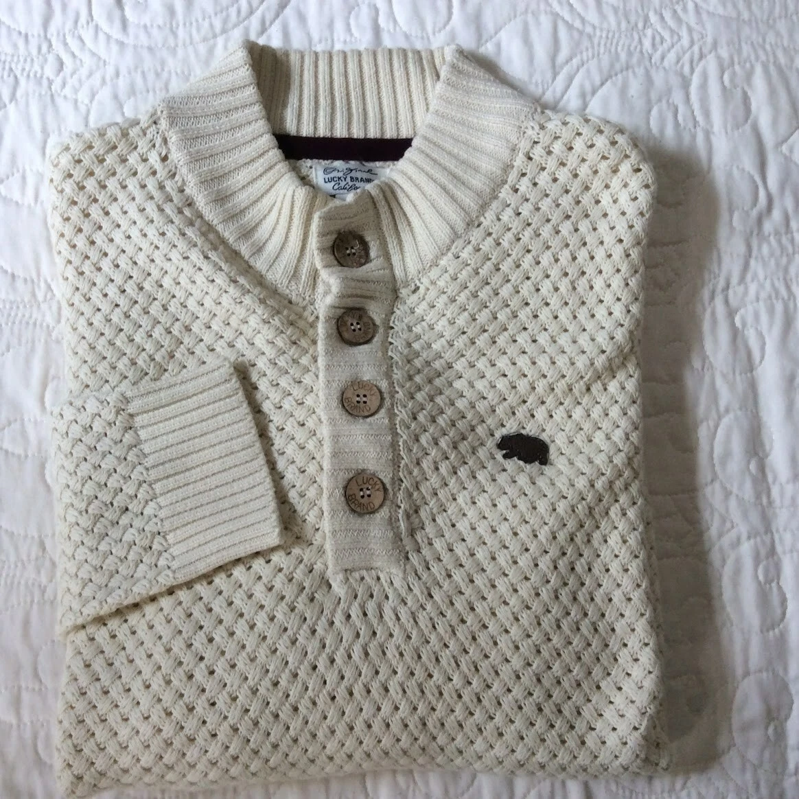 Men's sweater with wooden cheap buttons