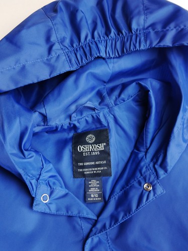 Oshkosh B' Gosh Royal Blue Kids Wind/Rain Jacket Pouch Fold Size 8/10 - Picture 5 of 9