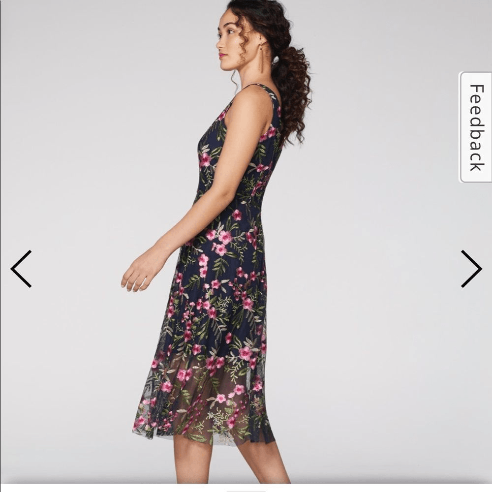 vince camuto embroidered mesh fit & flare dress Plum Floral Print Fit-and-Flare Dress main image 0