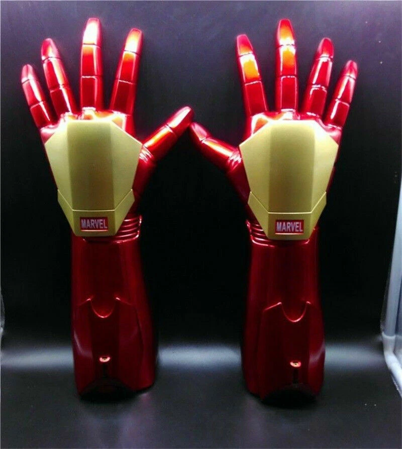 1:1 A Pair Tony Stark Gloves The Avengers Iron Man LED Light Hand Laser Props - Image 2 of 4