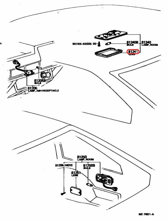 Cubierta de lente de luz domo interior Toyota OEM Tercel Starlet 81241-10030 Foto 3 de 4