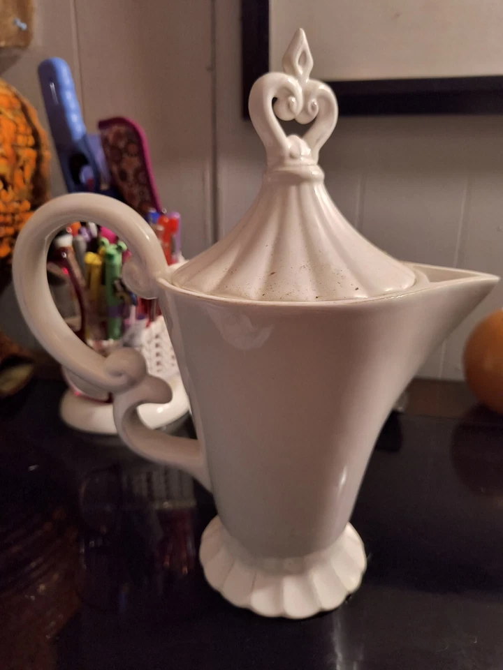 Tetera/cafetera Blue Sky Ceramics 2009 alta de cerámica blanca aspecto de encalado Foto 2 de 4