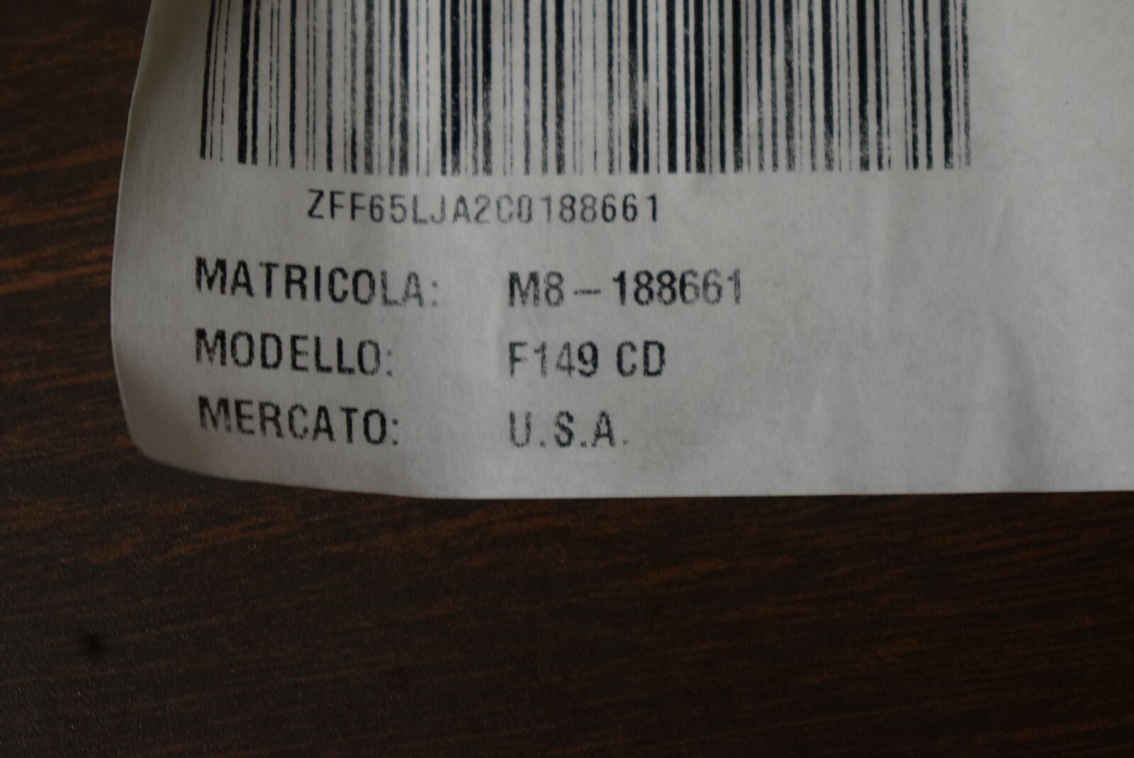 2009 FERRARI F149 CALIFORNIA LEFT SIDE DOOR EXTERIOR FACTORY OEM