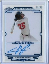 2019 Leaf Trinity CRISTIAN PACHE Clear Acetate Platinum Foil Auto /45 Orioles 