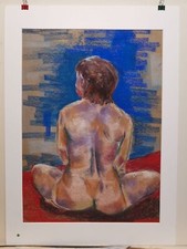 Original Soft Pastel Zeichung . Aktzeichen vom Model 