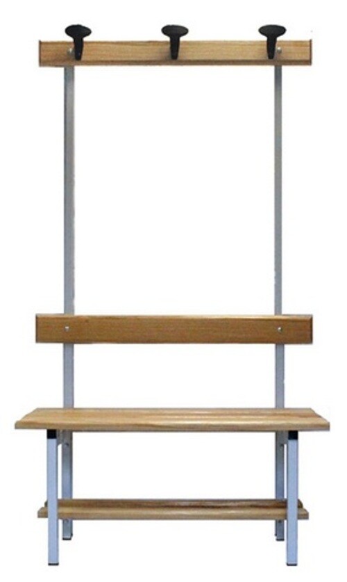 Panca Spogliatoio con Doghe in Legno con Spalliera Dim. L150xP36xH180 cm