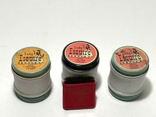 Vtg Lot Lady Esquire Duplex Leather Cream Shoe Polish Milk Glass Jar Suede Brush