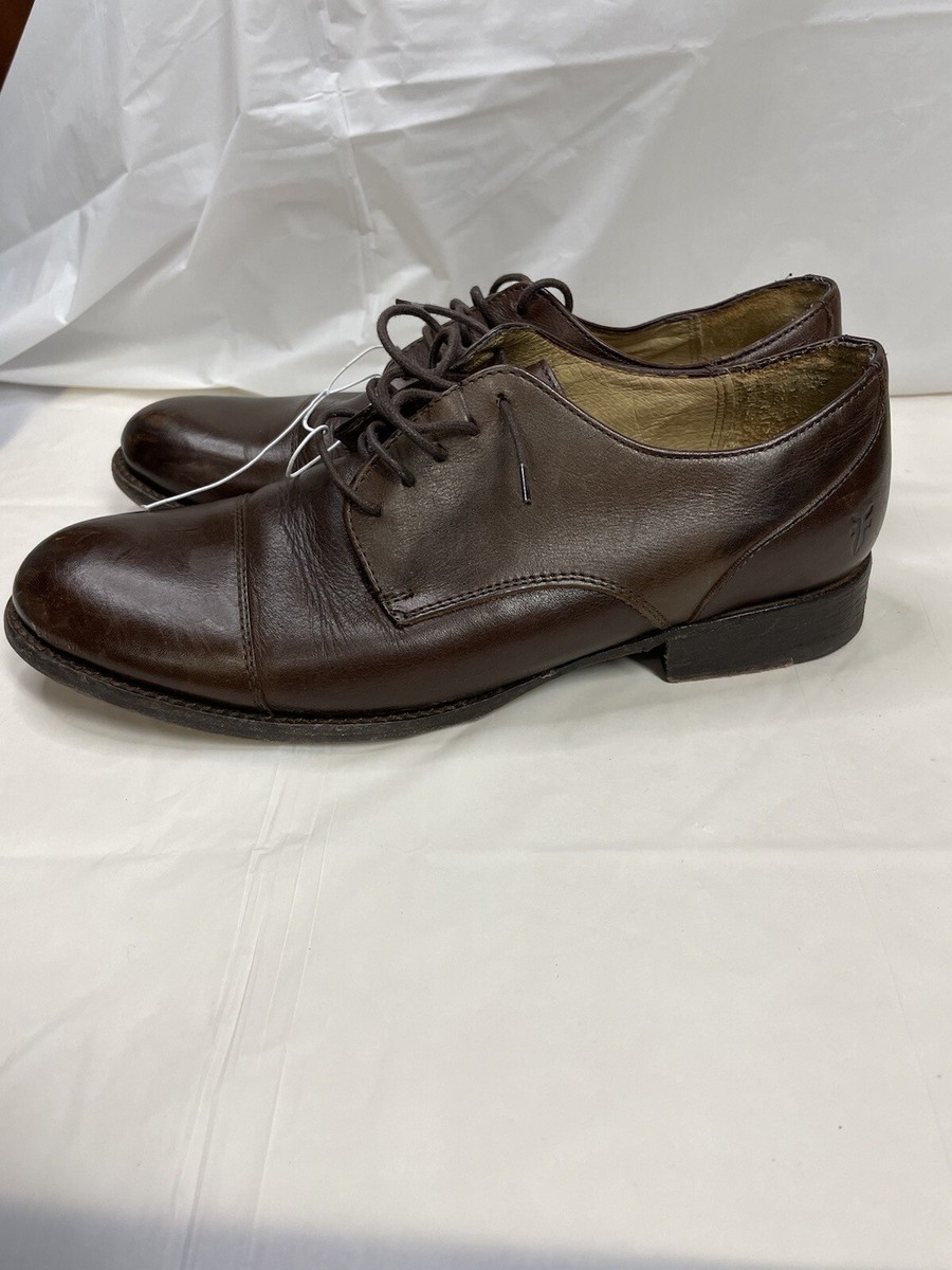 FRYE Scott Cap Toe Taupe Oxford Dress Shoes Frye Scott Cap Toe Taupe Leather Dress Shoes Mens Left 11  main image 4