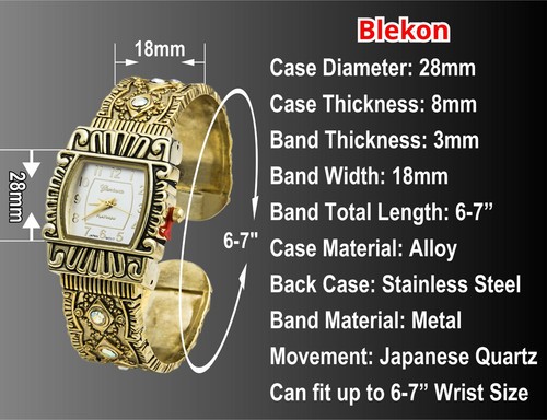 Blekon Collections Quarz Damen 28mm Western Strass Armreif Uhr - Bild 2 von 12