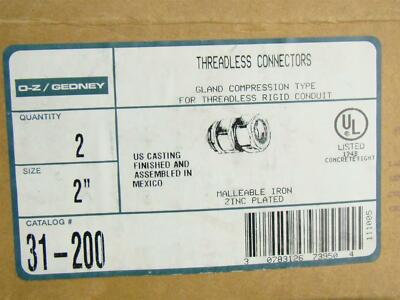 O-Z/Geoney Threadless Connectors Compression Type 2