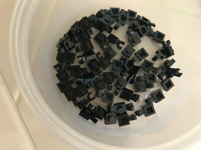 LEGO NEW-#61252- BLACK 1 X 1 MODIFIED PLATES W/OPEN O HORIZONTAL