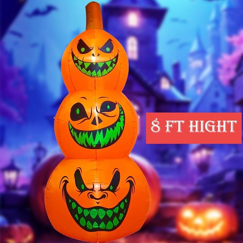 8 Ft Halloween Inflatables Outdoor Decorations Pumpkin with LED Lights Blow U... - Picture 2 of 6