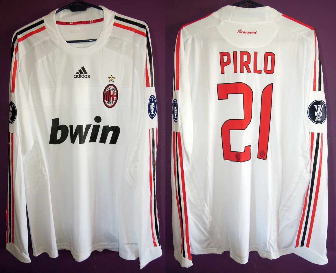 AC MILAN Player Issue jersey 2008/09 #21 PIRLO Europa League | eBay