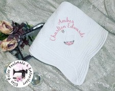 Personalised Baby Blanket/Quilt, Christenin/Baptism Heirloom Baby Quilt/Blanket