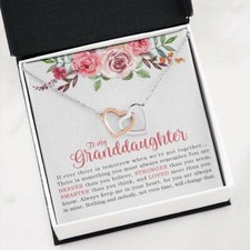 To My Granddaughter Necklace, Granddaughter Gifts From Grandma and Grandpa