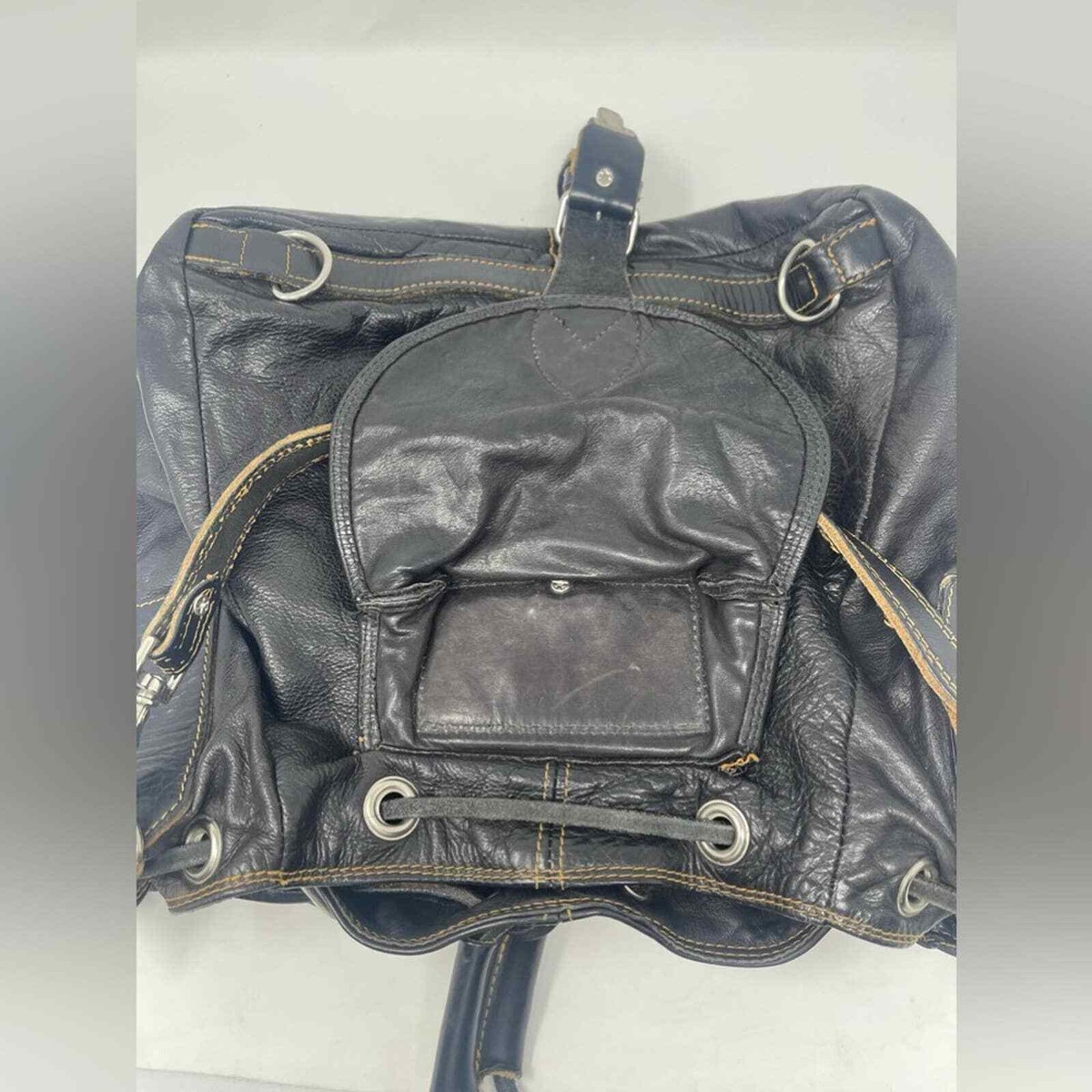 RUGBY CANADA Pebbled Leather Convertible Backpack | eBay