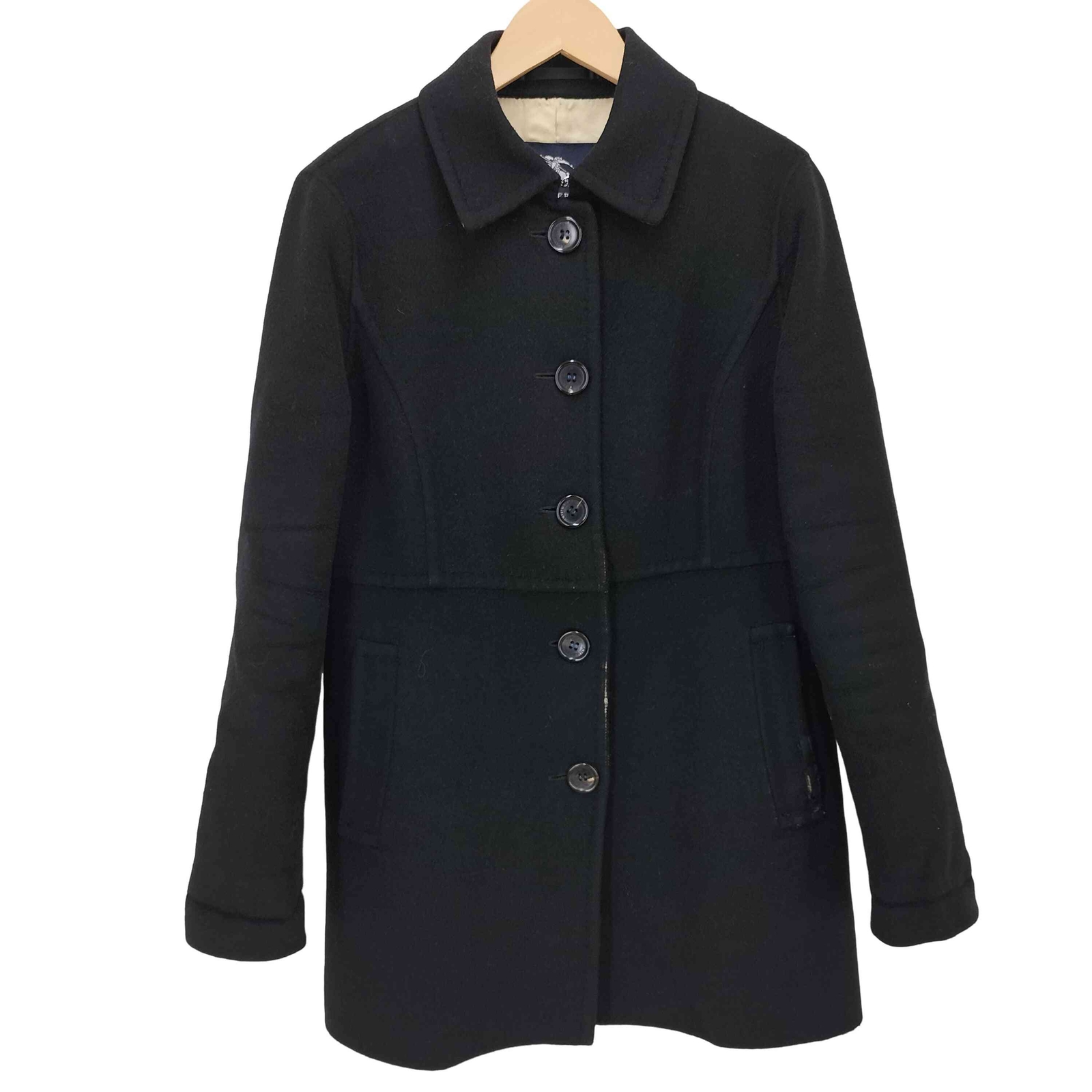 Burberry London Nova Check Cashmere Blend Women's Collar Coat Size 40