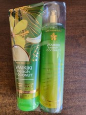 NEW BATH  BODY WORKS WAIKIKI BEACH COCONUT BODY CREAM  FINE FRAGRANCE MIST 8 O