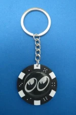 KUSTOM CUSTOM EYES POKER CHIP DICE KEYRING KEY RING CHAIN #241 BLACK