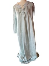VTG Vanity Fair Night Gown Light Blue Size Medium Long Silky
