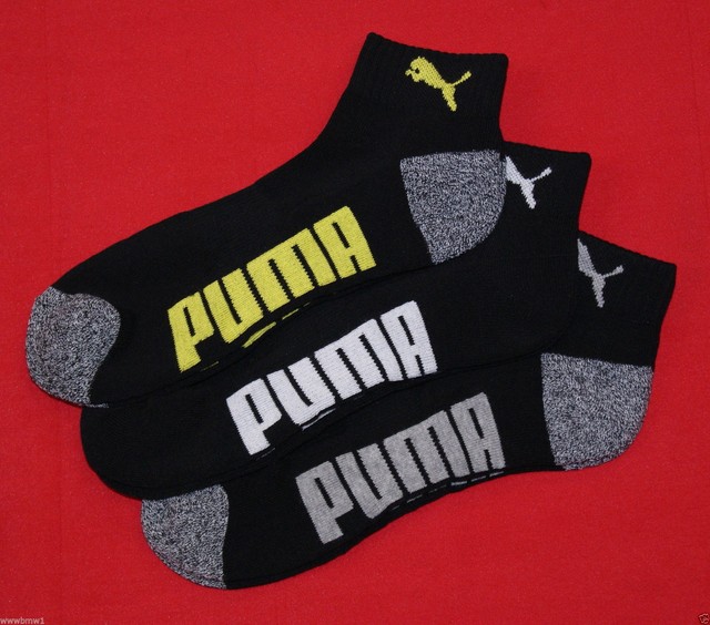 Mens PUMA Sportlifestyle 3 Pair Ankle Black Socks 1013 Running Gym