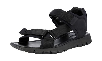 PRADA Leder Neoprene Nylon Trekking Wander Sandalen 4X3261 Schwarz - NEU