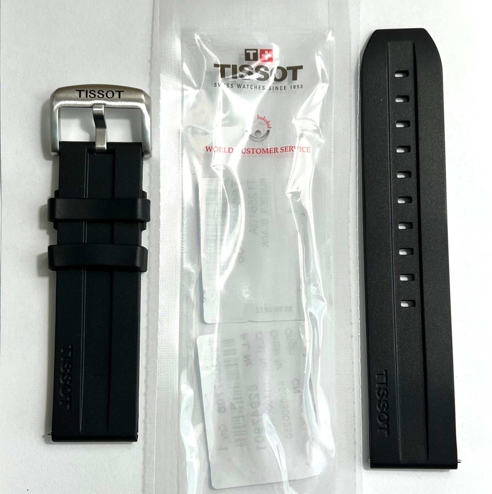 Original Tissot Super Sport 22mm T125617A T125610A Black Rubber Watch Band Strap