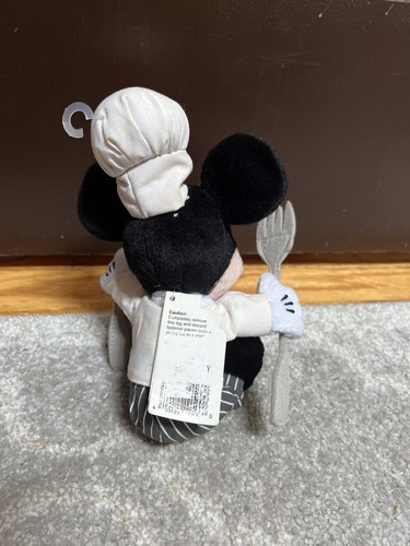 Disney Chef Mickey Mouse 8" Beanie Plush Stuffed Animal World Park Contemporary - Picture 2 of 4