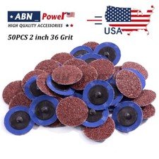 50PCS 2 inch 36 Grit Aluminum Oxide Roll Lock Die Grinder Sanding Grinding Disc