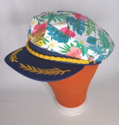Nautical Captains Costume Hat Adult Adjustable tropical Pattern New