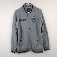 Crooks & Castles Jacket Mens Large Gray Snap ...