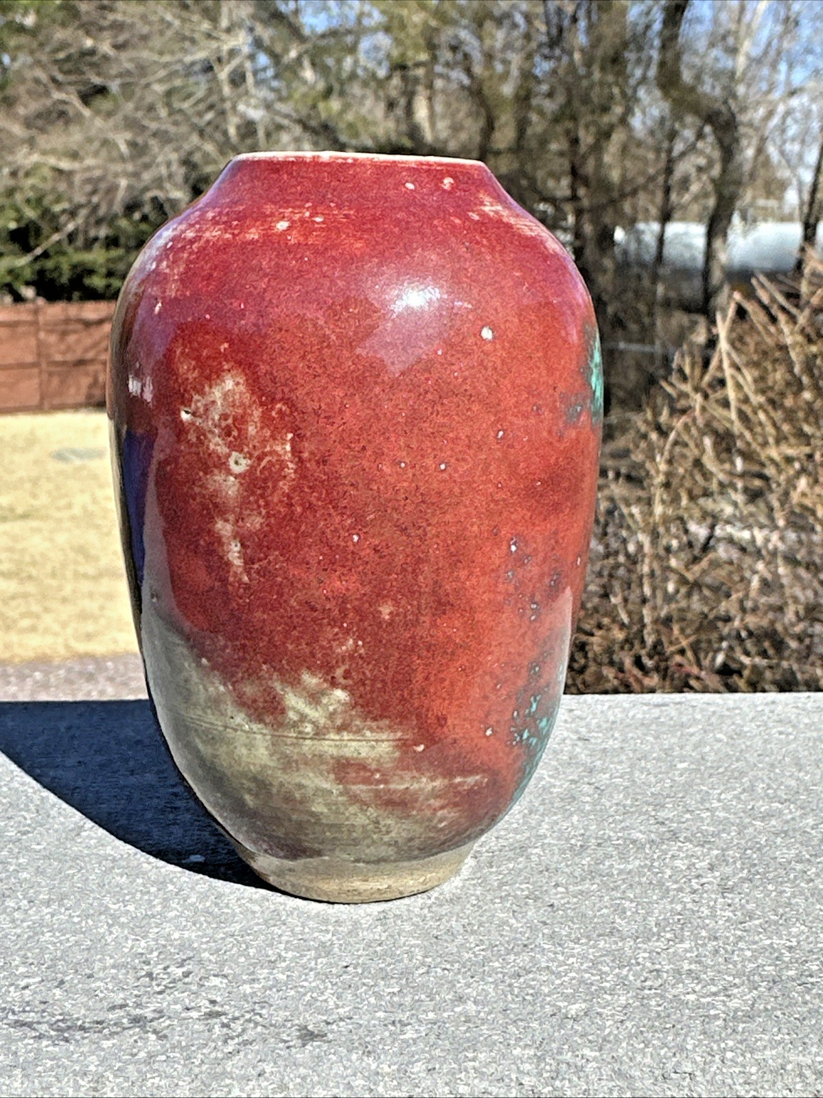 JUGTOWN / WARE ART POTTERY VASE w/ CHINESE BLUE GLAZE, NORTH CAROLINA, c1930-40