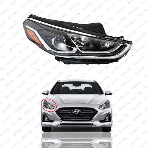 For 2018 2019 Hyundai Sonata Passenger Halogen Headlight Assembly Passenger Side - Picture 2 of 5