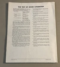 The Test of Good Citizenship Poster from the Minnesota Mining & Manufacturing Co