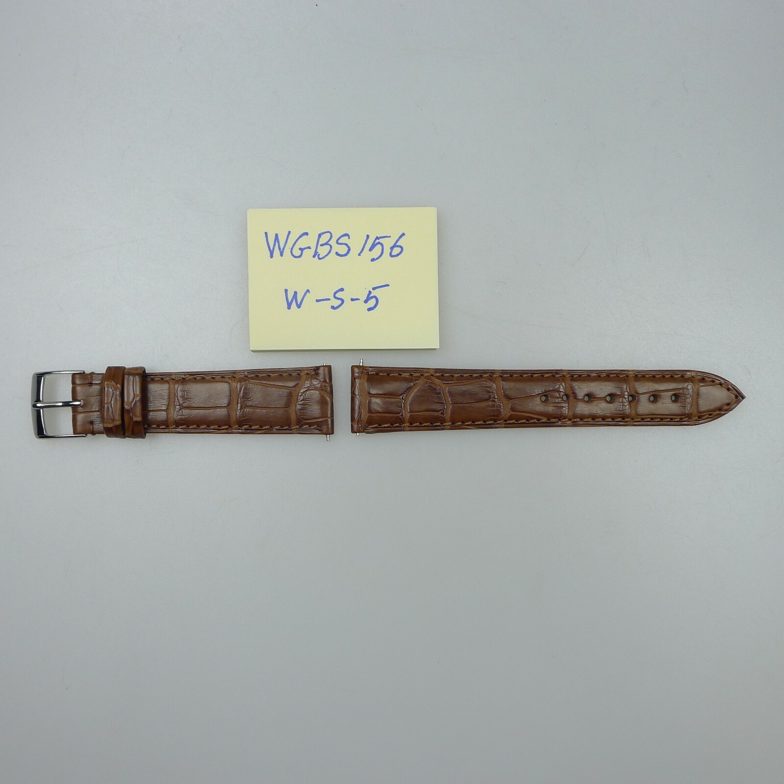 Shapur Watch Strap Brown Crocodile with Clasp & Pin