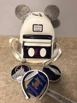 Disney Loungefly Mickey Mouse MMMA Space Mountain Rucksack und Mickey Ohren