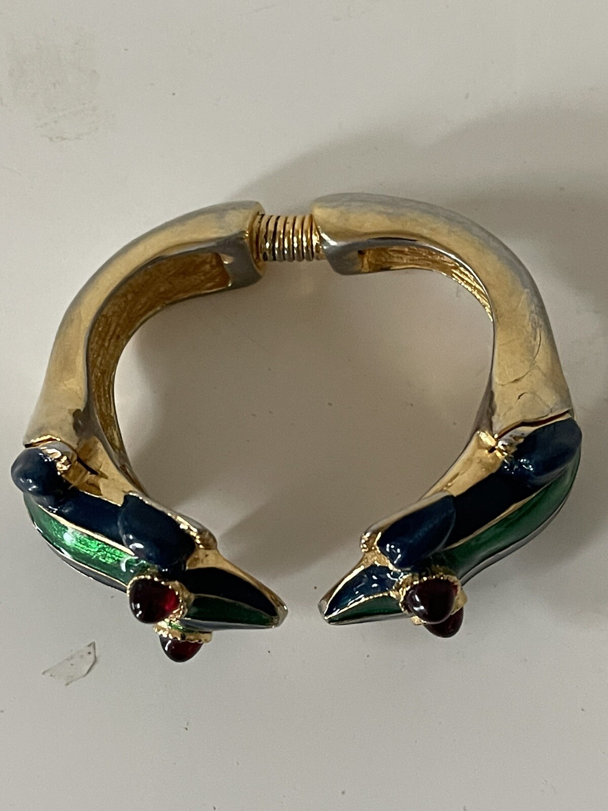 Kenneth J Lane KJL Green Enamel Gold Tone Frog  C… - image 3