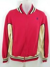 Pierre Cardin Vintage Full Zip Sweater Tennis Red Light Track Jacket Mens Medium