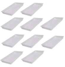 SUNPACK 10" x 20" Plastic Seed Starting Tray, White, 2.5" (Pack of 10)