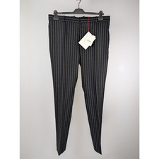Alexander McQueen , McQueen Lettered Pinstripe Pants in Black/White BNWT 56