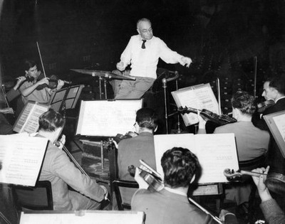 Serge Koussevitzky Russian born American conductor conducting Lond- Old Photo
