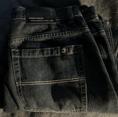 Eagle Blue Straight Dark Blue Denim Jeans Regular Fit Cotton Men's