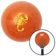 Yellow Scorpion Orange Metal Flake Shift Knob w/ M16x1.5 Insert Shifter Auto
