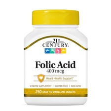 Folic Acid 400 mcg Tablets 250 Count