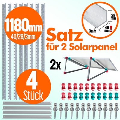 4x PV Halterung 118cm Solarpanel Solarmodul Aufständerung Photovoltaik Flachdach