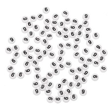 100 Pcs 4x7mm Round White Acrylic Number 6 Beads Number Spacer Beads