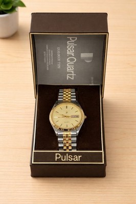 Pulsar Presidential Day Date Two Tone Men s Watch #V348-8009 New Battery W/Box